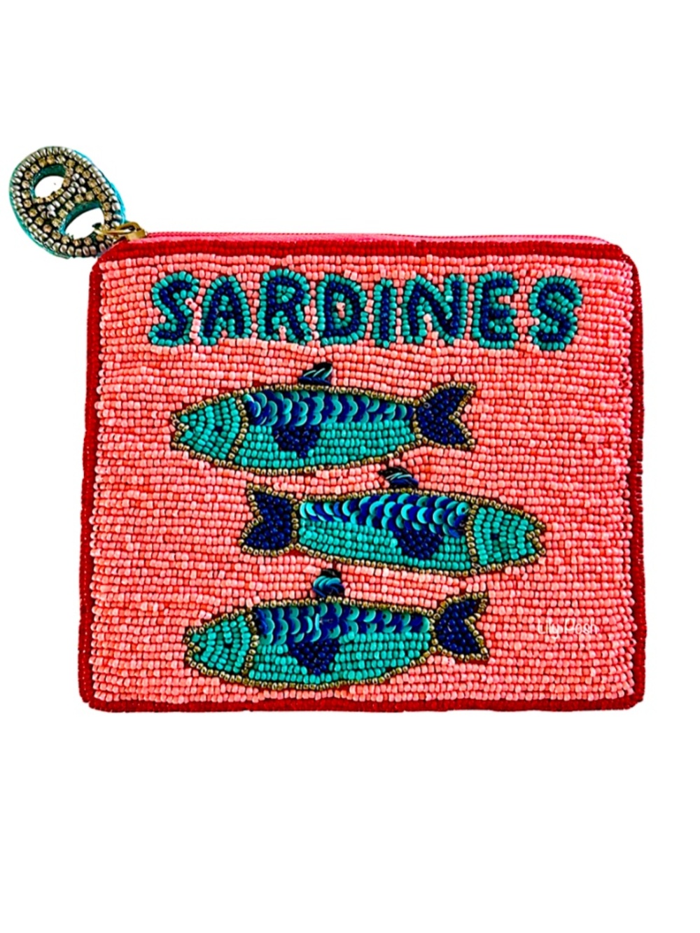 Lily Posh Beaded Sardines Coin Purse, Sardine Bag, Carnivore Fish